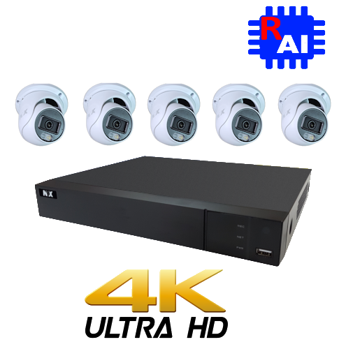 KIT NYX IPX2-8P1+-3TB + 5X 6MP DC6-28FIQ+ AI Cameras